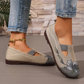 Arixa - Floral Embroidered Breathable Comfort Shoes