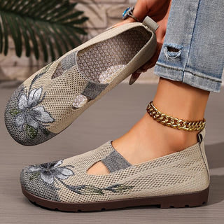 Arixa - Floral Embroidered Breathable Comfort Shoes