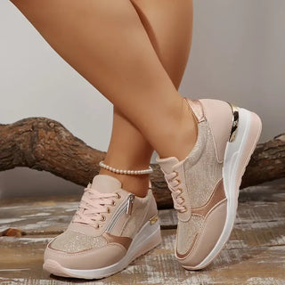 Pavrixa - Modern Women's Comfort Sneakers with Reinforced Side Zip