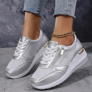 Pavrixa - Modern Women's Comfort Sneakers with Reinforced Side Zip