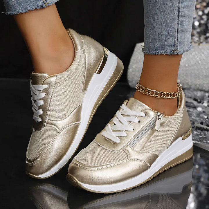 Pavrixa - Modern Women's Comfort Sneakers with Reinforced Side Zip