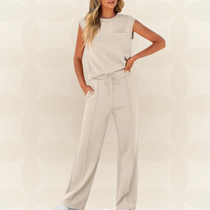 Rovessa - Women's Two-Piece Relaxation Set with Wide Pants