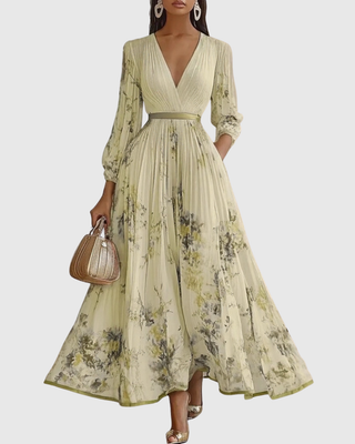 Rivella - Elegant Pleated Maxi Dress
