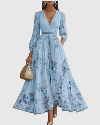 Rivella - Elegant Pleated Maxi Dress