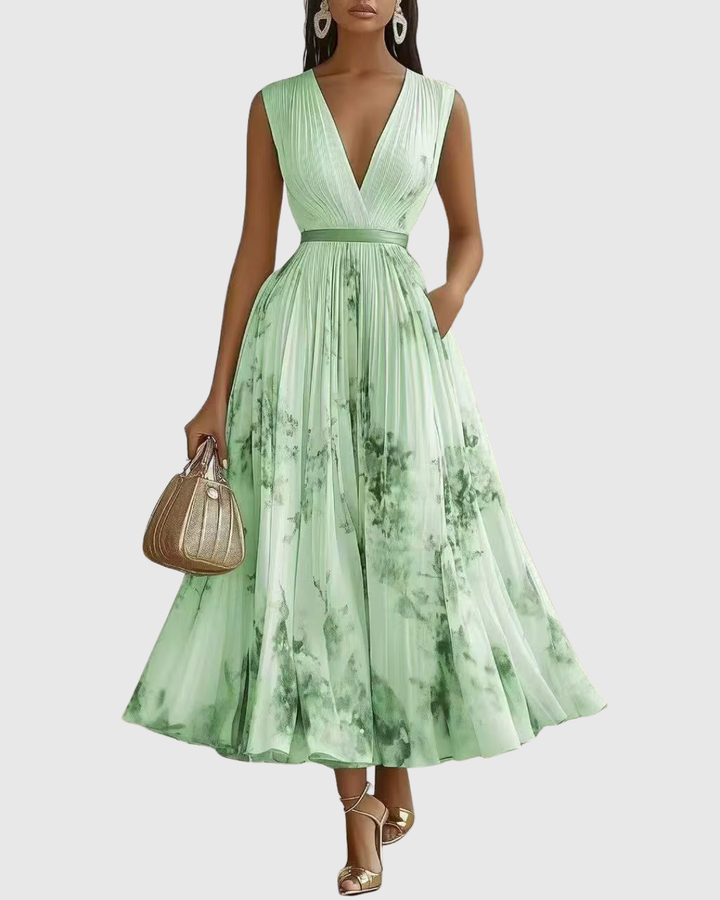 Rivella - Elegant Pleated Maxi Dress