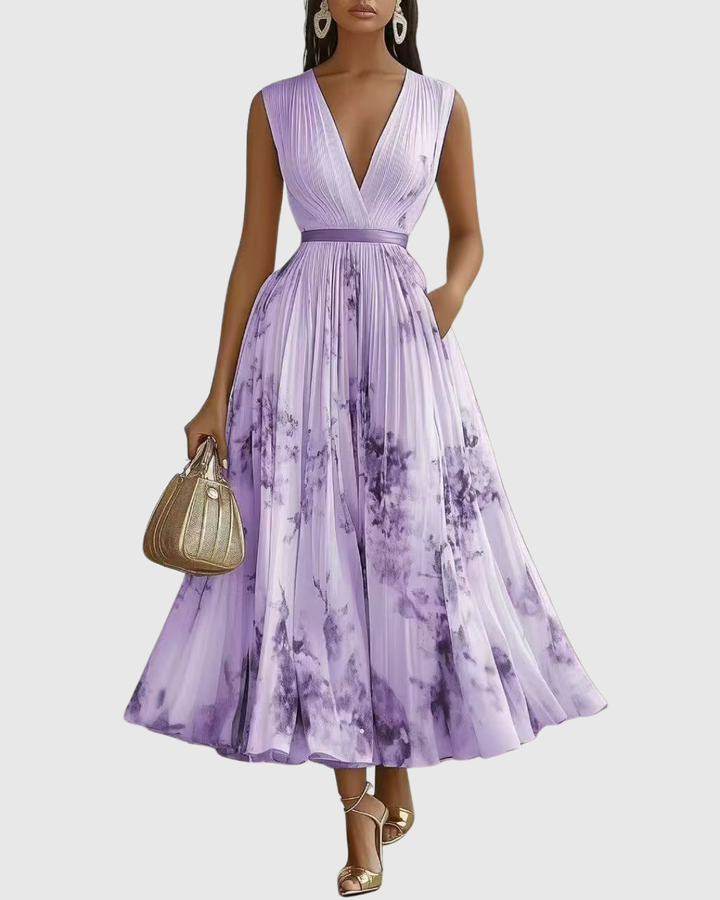 Rivella - Elegant Pleated Maxi Dress