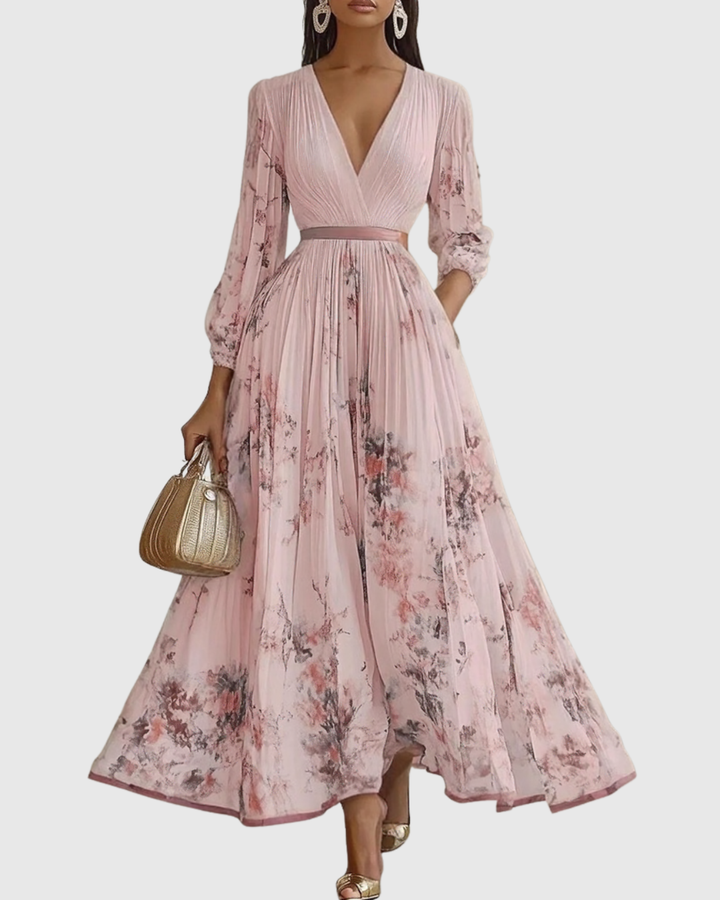 Rivella - Elegant Pleated Maxi Dress