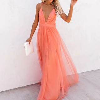 Ruby | Coral Light Maxi Dress