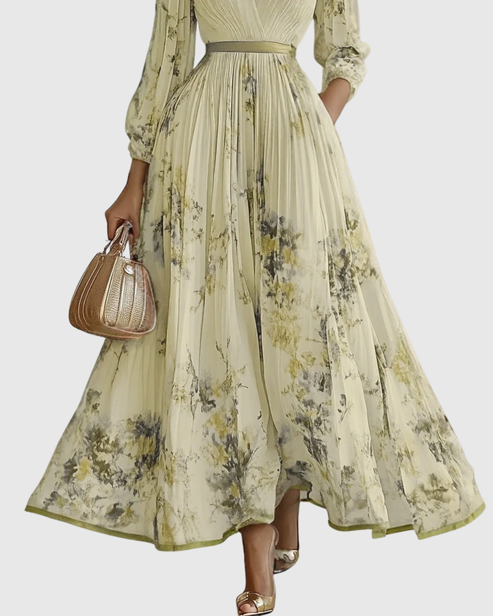 Rivella - Elegant Pleated Maxi Dress