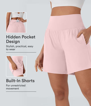 SoftlyZero™ Airy Super High Waisted 2-in-1 InstantCool Yoga Shorts 7" with Pockets