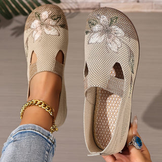 Arixa - Floral Embroidered Breathable Comfort Shoes