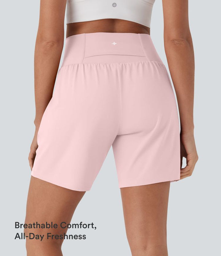 SoftlyZero™ Airy Super High Waisted 2-in-1 InstantCool Yoga Shorts 7" with Pockets