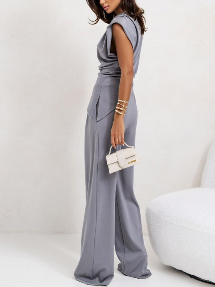 Faylira - Elegant sleeveless top and pants set