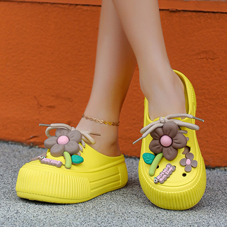 Auralie - Floral-Embellished Breathable Slippers