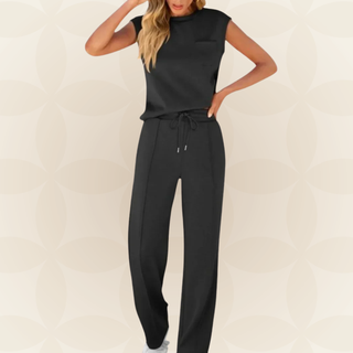 Rovessa - Women's Two-Piece Relaxation Set with Wide Pants