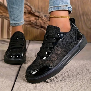 Jorexa Women's Elegant Lace Sneakers - Breathable Casual Footwear