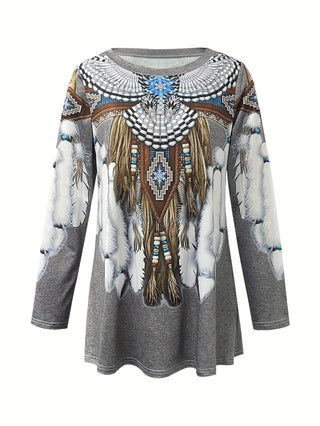 Joelene - Retro Ethnic Long Sleeve Tee