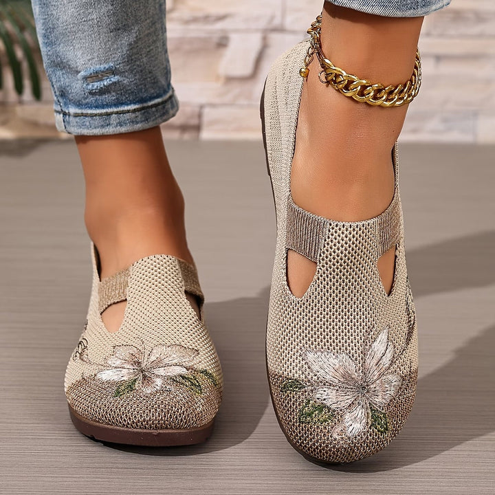 Arixa - Floral Embroidered Breathable Comfort Shoes
