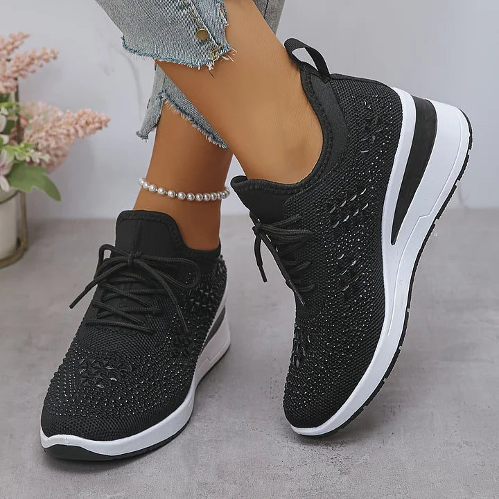 Giselle – Rhinestone-Embellished Orthopedic Sneakers