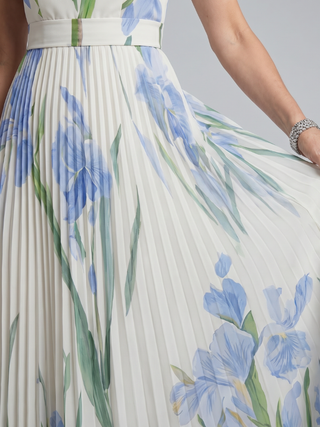 Ophelia™ Sleeveless Square Neck Floral Print Midi Dress