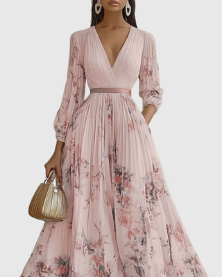 Rivella - Elegant Pleated Maxi Dress