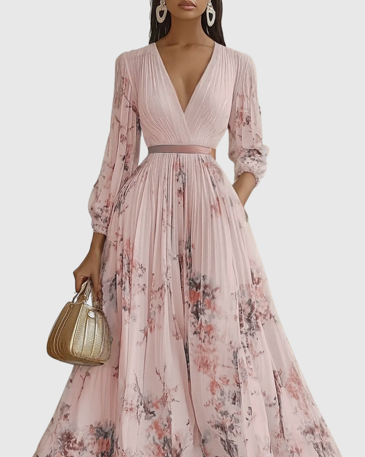 Rivella - Elegant Pleated Maxi Dress