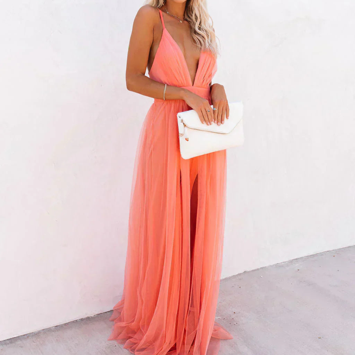 Ruby | Coral Light Maxi Dress