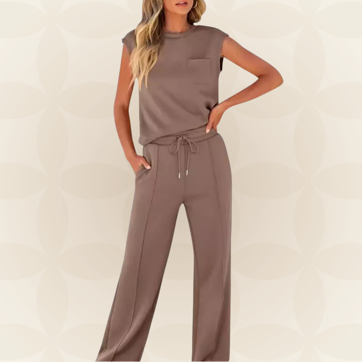 Rovessa - Women's Two-Piece Relaxation Set with Wide Pants