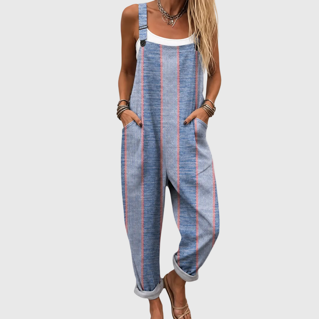 Cozy Striped Dungarees