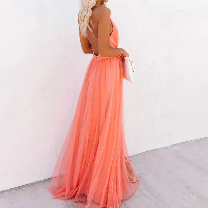Ruby | Coral Light Maxi Dress