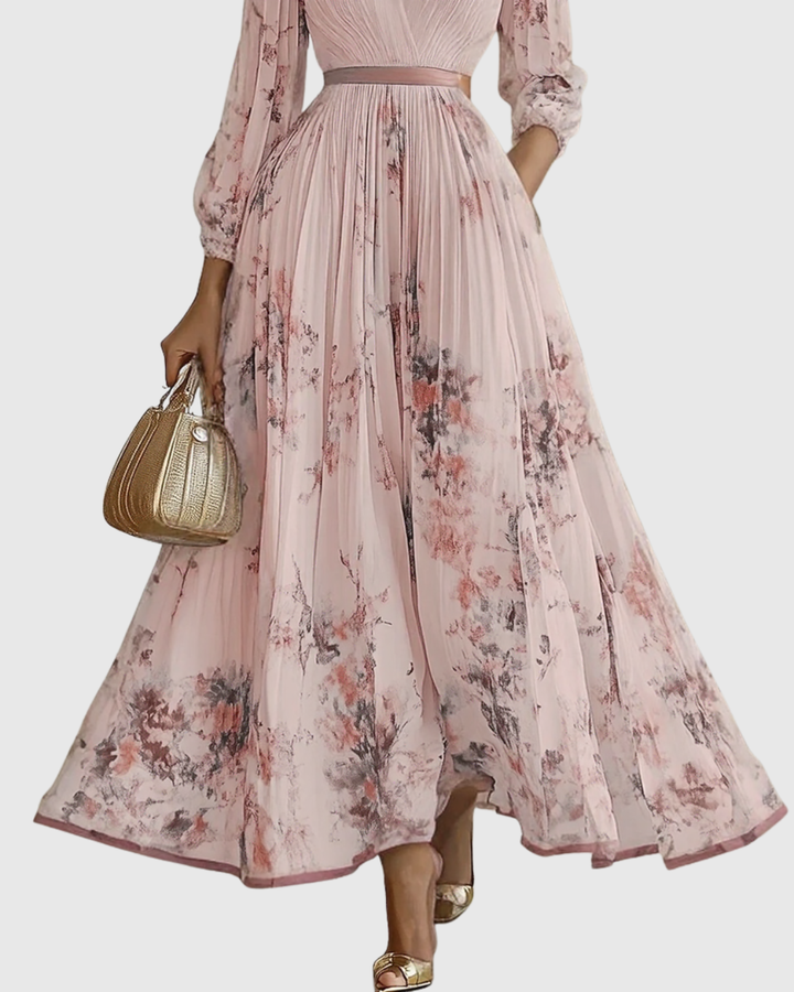 Rivella - Elegant Pleated Maxi Dress