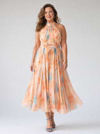 Elin™ Soft Halter Midi Dress