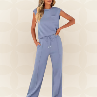 Rovessa - Women's Two-Piece Relaxation Set with Wide Pants