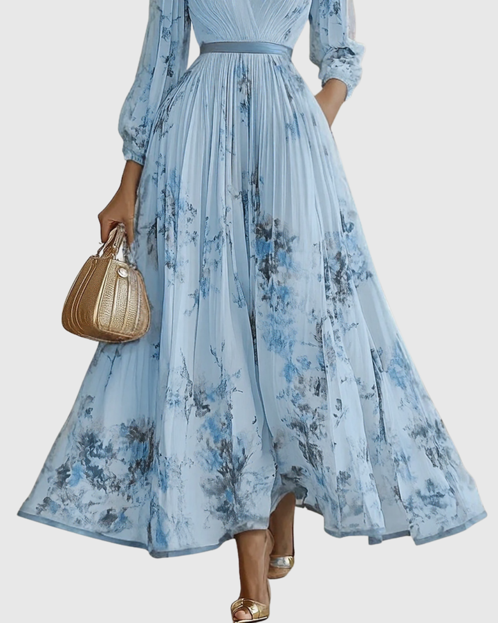 Rivella - Elegant Pleated Maxi Dress