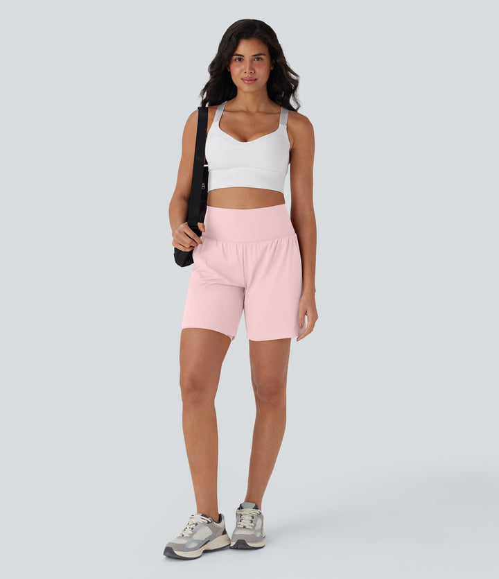 SoftlyZero™ Airy Super High Waisted 2-in-1 InstantCool Yoga Shorts 7" with Pockets