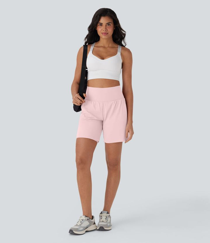 SoftlyZero™ Airy Super High Waisted 2-in-1 InstantCool Yoga Shorts 7" with Pockets