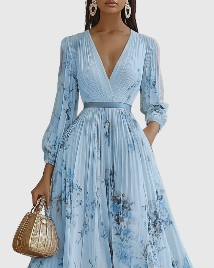 Rivella - Elegant Pleated Maxi Dress