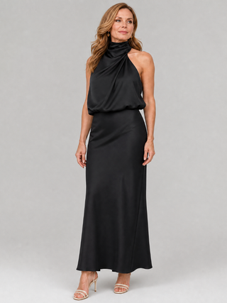 Nopal™ Sleeveless Draped Neck Midi Dress