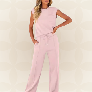 Rovessa - Women's Two-Piece Relaxation Set with Wide Pants