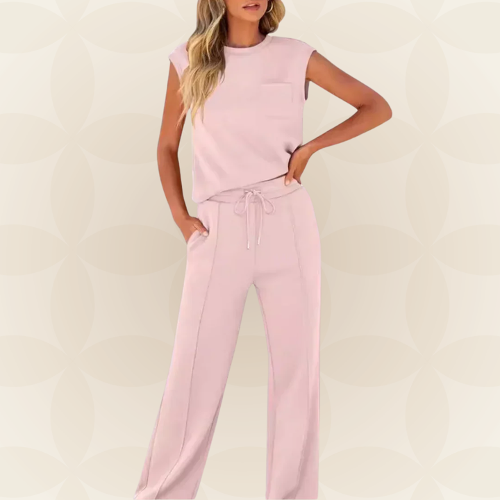 Rovessa - Women's Two-Piece Relaxation Set with Wide Pants