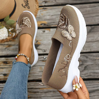 Carolyn - Butterfly Embroidered Loafers