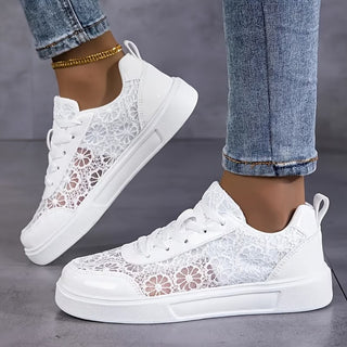 Jorexa Women's Elegant Lace Sneakers - Breathable Casual Footwear