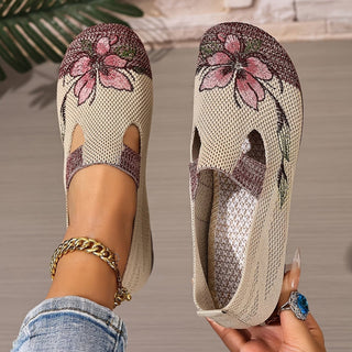 Arixa - Floral Embroidered Breathable Comfort Shoes