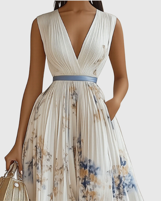 Rivella - Elegant Pleated Maxi Dress