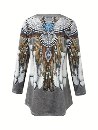 Joelene - Retro Ethnic Long Sleeve Tee