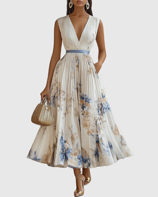Rivella - Elegant Pleated Maxi Dress