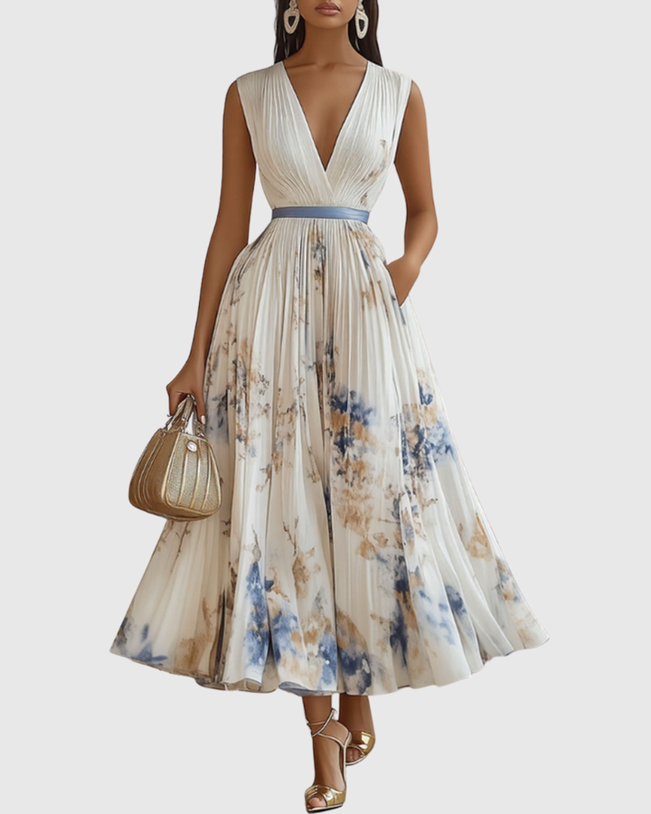Rivella - Elegant Pleated Maxi Dress