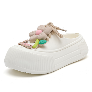 Auralie - Floral-Embellished Breathable Slippers