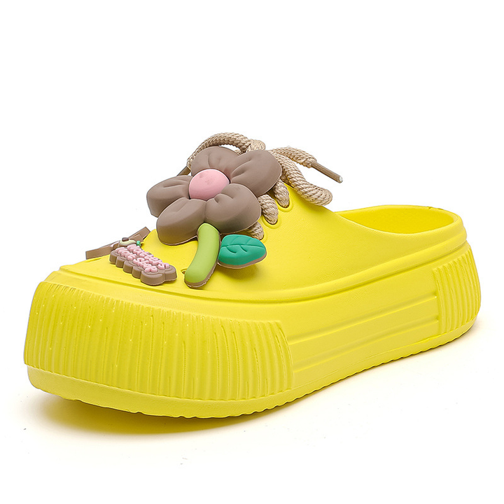 Auralie - Floral-Embellished Breathable Slippers