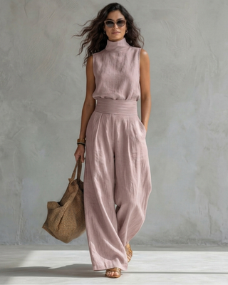Maria | Ensemble pantalon ample et haut élégant